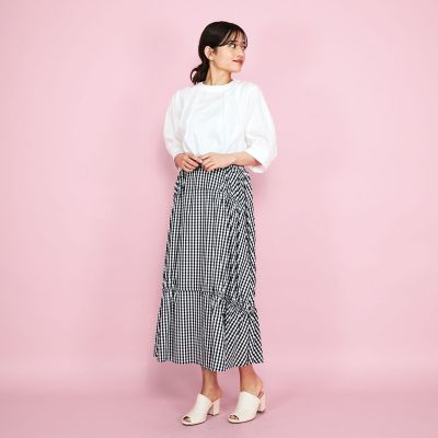 バックジップタックブラウス≪セットアップ対応／洗濯機で洗える≫