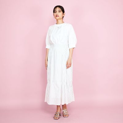 バックジップタックブラウス≪セットアップ対応／洗濯機で洗える≫
