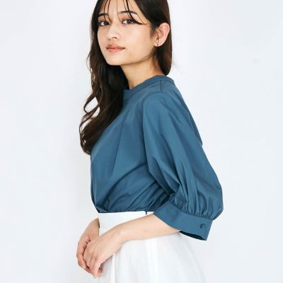 バックジップタックブラウス≪セットアップ対応／洗濯機で洗える≫