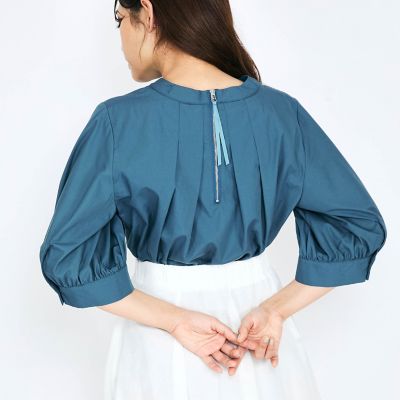 バックジップタックブラウス≪セットアップ対応／洗濯機で洗える≫