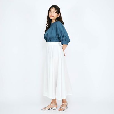 バックジップタックブラウス≪セットアップ対応／洗濯機で洗える≫
