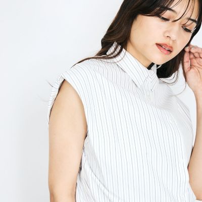 ストライプノースリシャツ≪手洗い可能≫