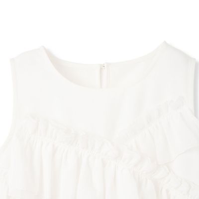 シフォンフリルノースリブラウス≪手洗い可能≫