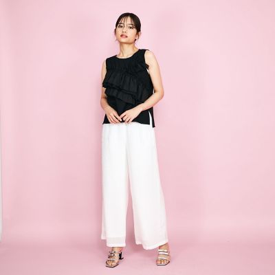 シフォンフリルノースリブラウス≪手洗い可能≫