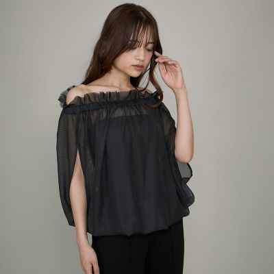 【SALE】QUEENS COURT（Women）/クイーンズコート マルチWAYクールメッシュギャザートップス&#8810;手洗い可能&#8811; 20チャコールグレー 【三越伊勢丹/公式】