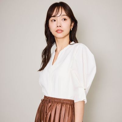 ☆テイクオフ鎌倉/kazuko kitamura☆イートンカラーバルーンブラウス ≪通常販売≫stand collar paisley jacquard blouse（スタンド