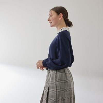 ❤【ロメオジリ】✨美品　ブラウスジャケット　フォーマル　グレー茶　M　春夏 モスクレープレースカラーブラウス | QUEENS COURT（Women