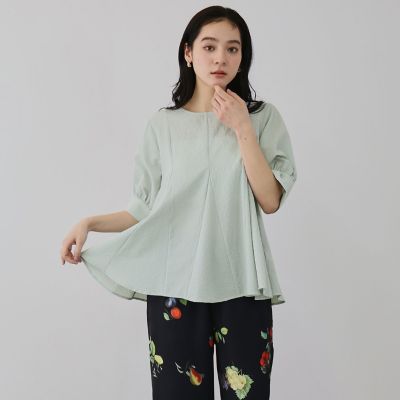 ＜QUEENS COURT（Women）＞カラミタンブラーハーフスリーブブラウス