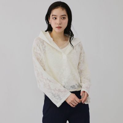 ＜QUEENS COURT（Women）＞ボタニカルフラワーフーディプルオーバー