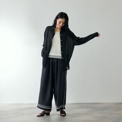 リネニーヴェールステンカラーブラウス | QUEENS COURT (Women