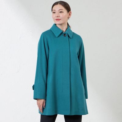 美品 AMACA アマカ ウール バルマカーンコート ロングコート Aライン L 