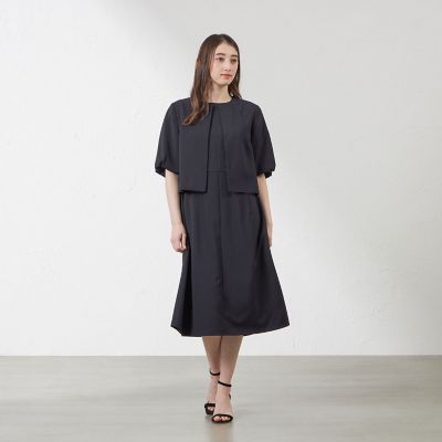 リネンライクポリエステルバルーンスリーブジャケット | AMACA (Women
