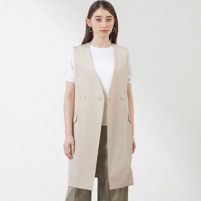 ＜AMACA (Women)＞ナチュラルドライオーガンジーノーカラージレ