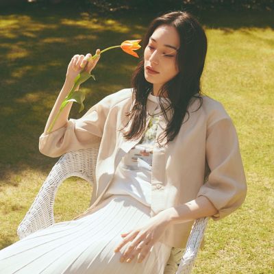 ＜AMACA (Women)＞ポリエステルオーガンジーブルゾン