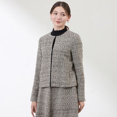 ＜AMACA (Women)＞【Ａｎｎｉｖｅｒｓａｒｙ　Ｐｉｅｃｅ】【尾州素材】ツイードジャケット