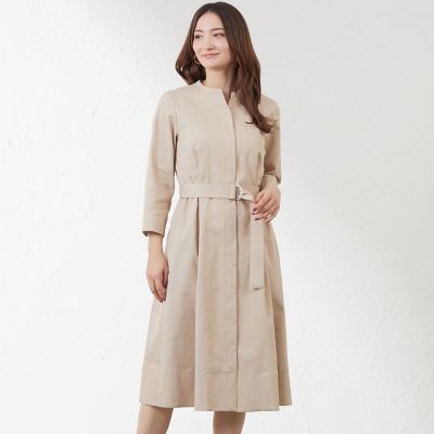 ＜AMACA (Women)＞ピケストレッチ　スキッパーワンピース