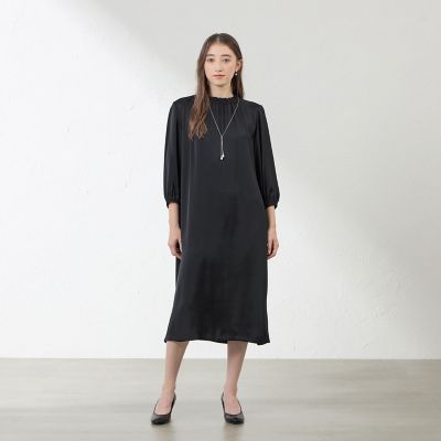 美品【アマカ AMACA】ストレッチ 40サイズ ワンピース 膝下 7分丈 上品 ブライトストレッチワンピース | AMACA (Women)/アマカ | 三越伊勢丹