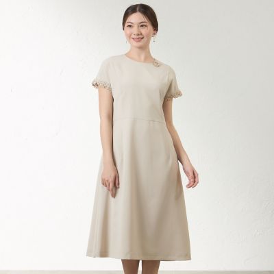 リネンライク フィットアンドフレアワンピース | AMACA (Women)/アマカ