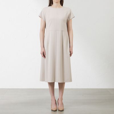 リネンライクポリエステルワンピース レースボレロセット | AMACA