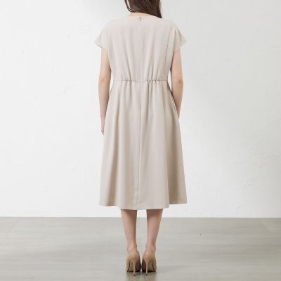 リネンライクポリエステルワンピース レースボレロセット | AMACA