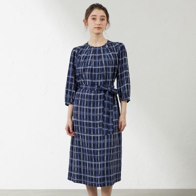 ハンドドローイングチェックタックワンピース | AMACA (Women)/アマカ