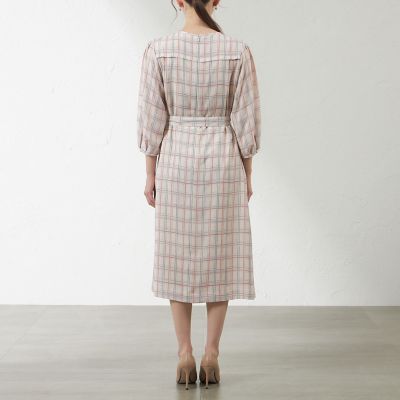 【新品タグ付き】アマカ　ハンドドローイングチェックタック ハンドドローイングチェックタックワンピース | AMACA (Women)/アマカ