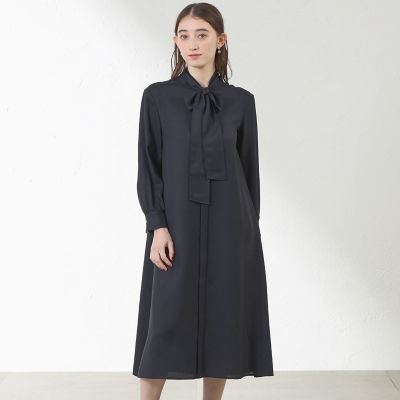 新品　AMACAアマカ　ビエラシャツワンピース38　ブラックネイビー49500円 ビエラシャツワンピース | AMACA (Women)/アマカ | 三越伊勢丹