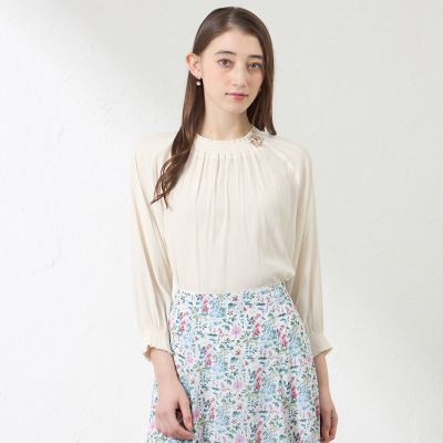 ＜AMACA (Women)＞シャーリングブラウス