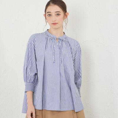 先染めストライプギャザーブラウス | AMACA (Women)/アマカ | 三越