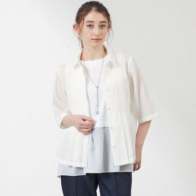 ＜AMACA (Women)＞シルキーローンショートシャツ