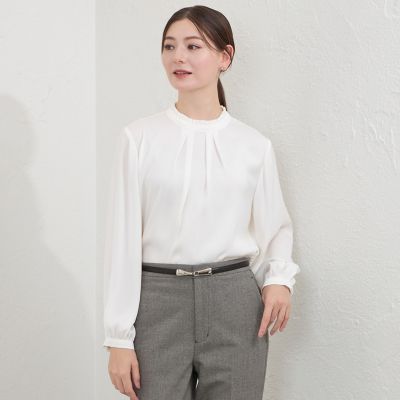 バックサテンジョーゼットブラウス | AMACA (Women)/アマカ | 三越