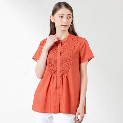 ＜AMACA (Women)＞【Ａｎｎｉｖｅｒｓａｒｙ　Ｐｉｅｃｅ】レースコンビアルチザンブラウス