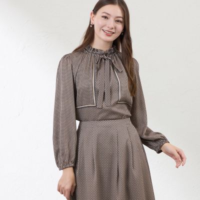 ＜AMACA (Women)＞ダイヤドットパネルブラウス