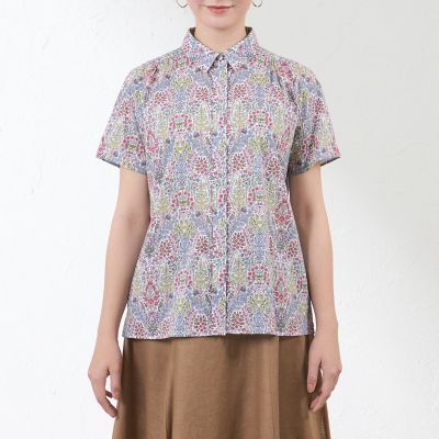 LIBERTY】KENSINGTON PARK シャツカラーブラウス