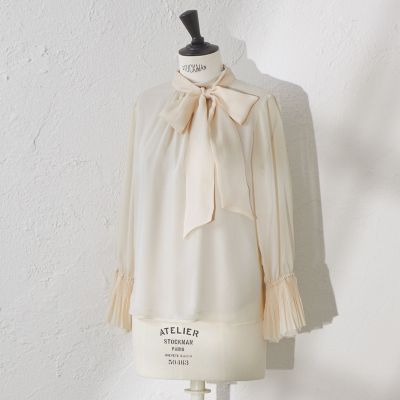 ＜AMACA (Women)＞【ＡＴＥＬＩＥＲ　ＣＯＬＬＥＣＴＩＯＮ】ヴィンテージジョーゼットブラウス