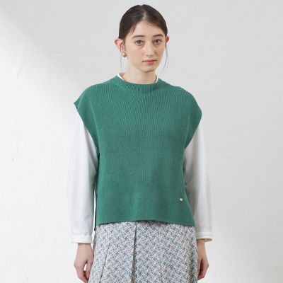 ＜AMACA (Women)＞コットンコードニットベスト