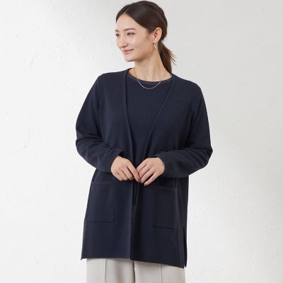 ＜AMACA (Women)＞クリアコットンニットカーデガン