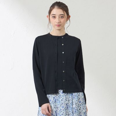Deuxieme Classe シルククルーネックカーディガン コットンシルク クルーネックカーディガン | AMACA (Women)/アマカ
