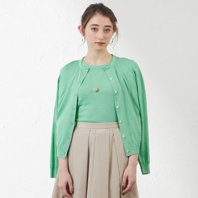 ＜AMACA (Women)＞コットンシルクニットカーディガン