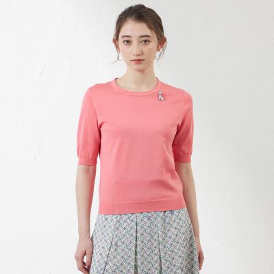 ＜AMACA (Women)＞コットンシルクプルオーバーニット