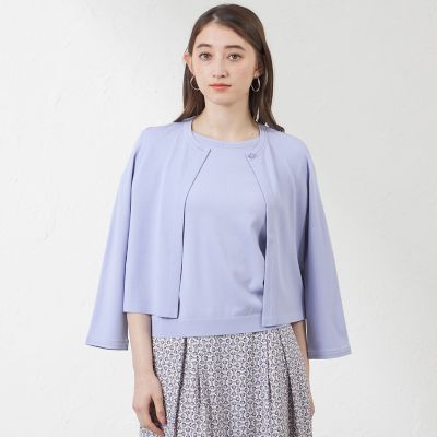 ＜AMACA (Women)＞ライトレーヨンストレッチニットＴボレロ