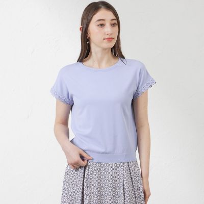 ＜AMACA (Women)＞ライトレーヨンストレッチレース付プルオーバー