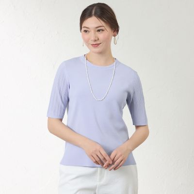 ＜AMACA (Women)＞ドライレーヨンストレッチ　ニットプルオーバー