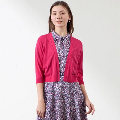 ＜AMACA (Women)＞シャイニーコットン混ボレロ