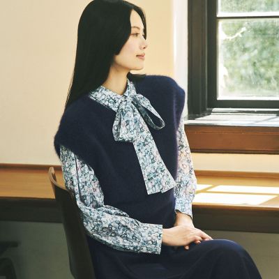 ＜AMACA (Women)＞ヘアリーニットジレ