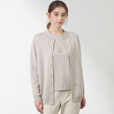 ＜AMACA (Women)＞ウールミックスミラノリブニットカーディガン