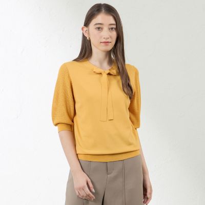 ＜AMACA (Women)＞バルキーレーヨンボウタイニット