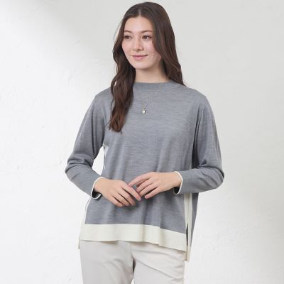 ＜AMACA (Women)＞カラーブロッキングニット