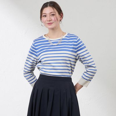 ＜AMACA (Women)＞セーターマシーン　ボーダープルオーバー