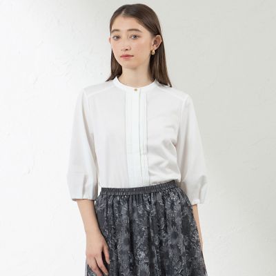 ＜AMACA (Women)＞【Ｂｌｏｕｓｅｙ】　ブラウジーピンタックブラウス
